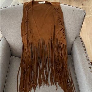 Suede fringe vest